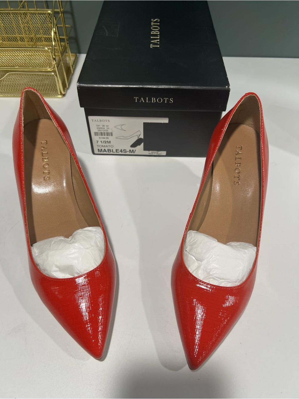 Talbots Red Patent Mable Pointed-Toe Pumps - Picture 6 of 6